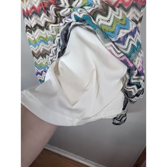 Vintage Crochet Open Knit Skirt L Multicolor Long Boho Hippie Indie Western 80s - Picture 8 of 10